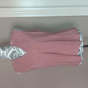 Rose pink sleeveless v neck top Size M